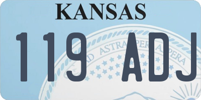 KS license plate 119ADJ