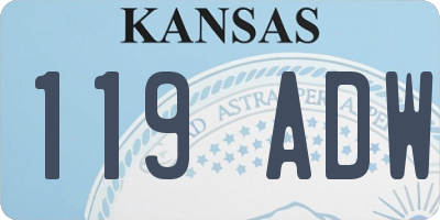 KS license plate 119ADW
