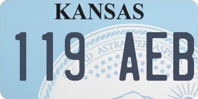 KS license plate 119AEB
