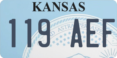KS license plate 119AEF