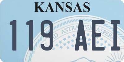 KS license plate 119AEI