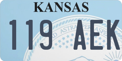 KS license plate 119AEK