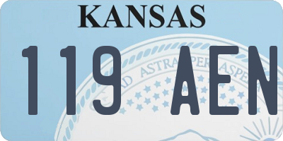 KS license plate 119AEN