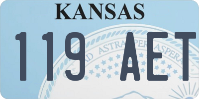 KS license plate 119AET