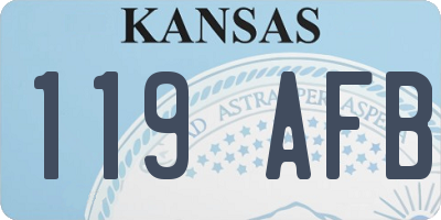 KS license plate 119AFB