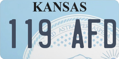 KS license plate 119AFD