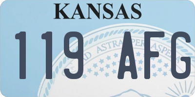 KS license plate 119AFG