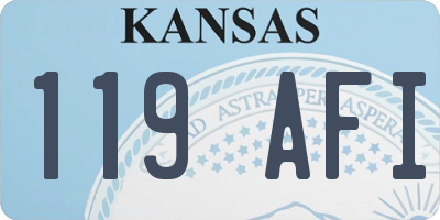 KS license plate 119AFI