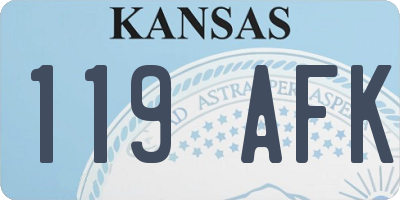 KS license plate 119AFK