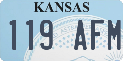 KS license plate 119AFM