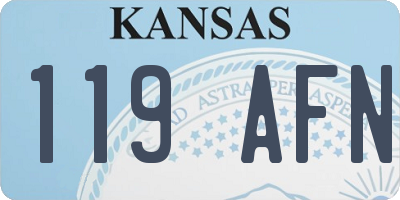 KS license plate 119AFN