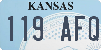 KS license plate 119AFQ