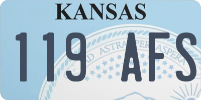 KS license plate 119AFS
