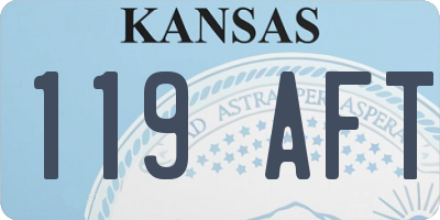 KS license plate 119AFT