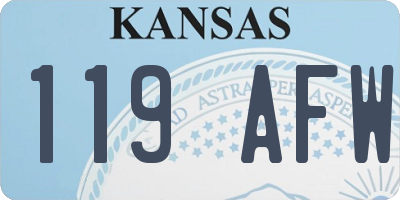 KS license plate 119AFW