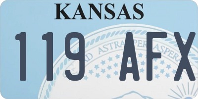 KS license plate 119AFX