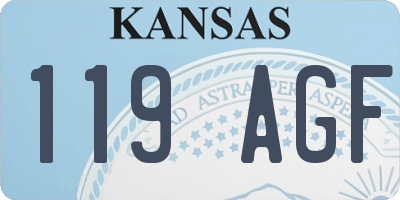 KS license plate 119AGF