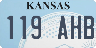 KS license plate 119AHB