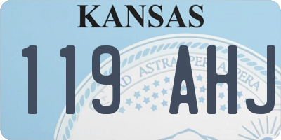 KS license plate 119AHJ