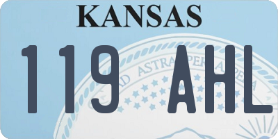 KS license plate 119AHL