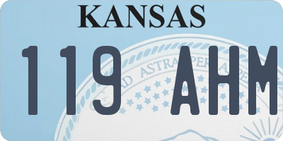 KS license plate 119AHM