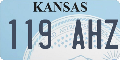 KS license plate 119AHZ