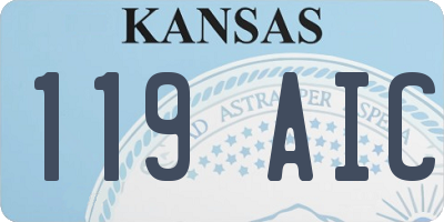 KS license plate 119AIC