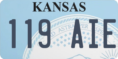KS license plate 119AIE