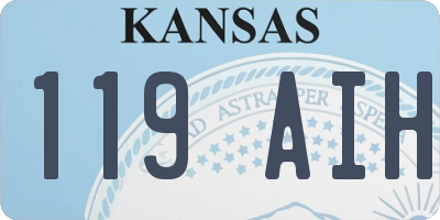KS license plate 119AIH