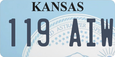 KS license plate 119AIW
