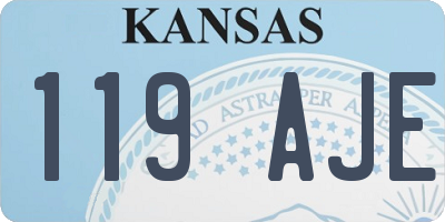 KS license plate 119AJE