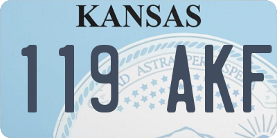 KS license plate 119AKF