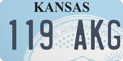 KS license plate 119AKG