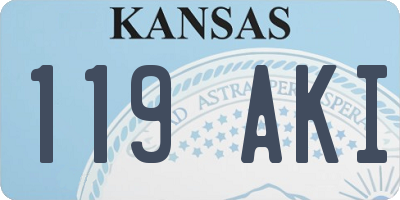 KS license plate 119AKI