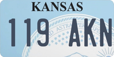 KS license plate 119AKN