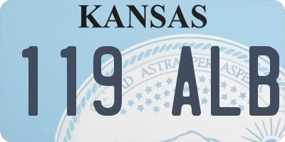 KS license plate 119ALB