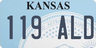 KS license plate 119ALD