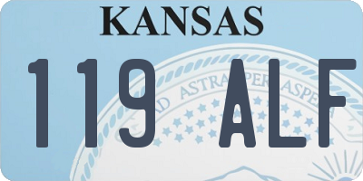 KS license plate 119ALF
