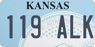 KS license plate 119ALK