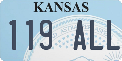 KS license plate 119ALL