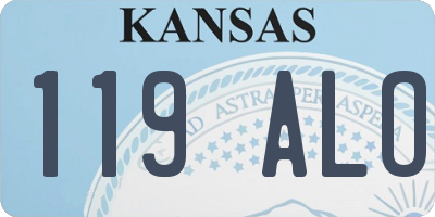 KS license plate 119ALO