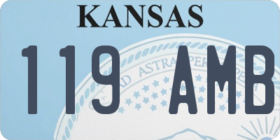 KS license plate 119AMB