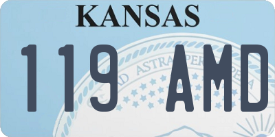 KS license plate 119AMD