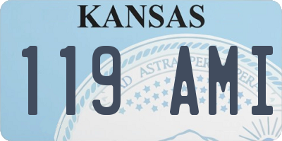 KS license plate 119AMI