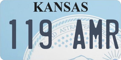 KS license plate 119AMR