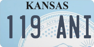 KS license plate 119ANI