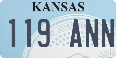 KS license plate 119ANN