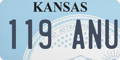 KS license plate 119ANU
