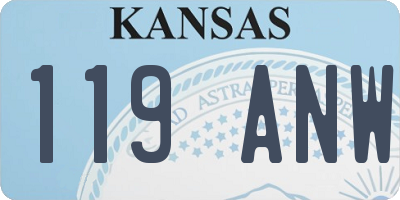 KS license plate 119ANW