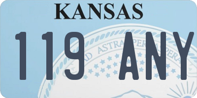 KS license plate 119ANY